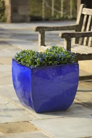 Campania Obsit Square Planter - Riviera Blue - Set of 3