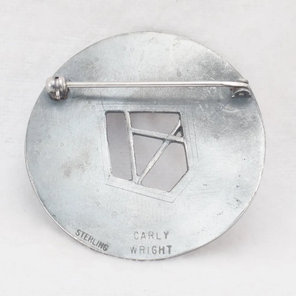 Carly Wright Enamel Brooch and Earring Set