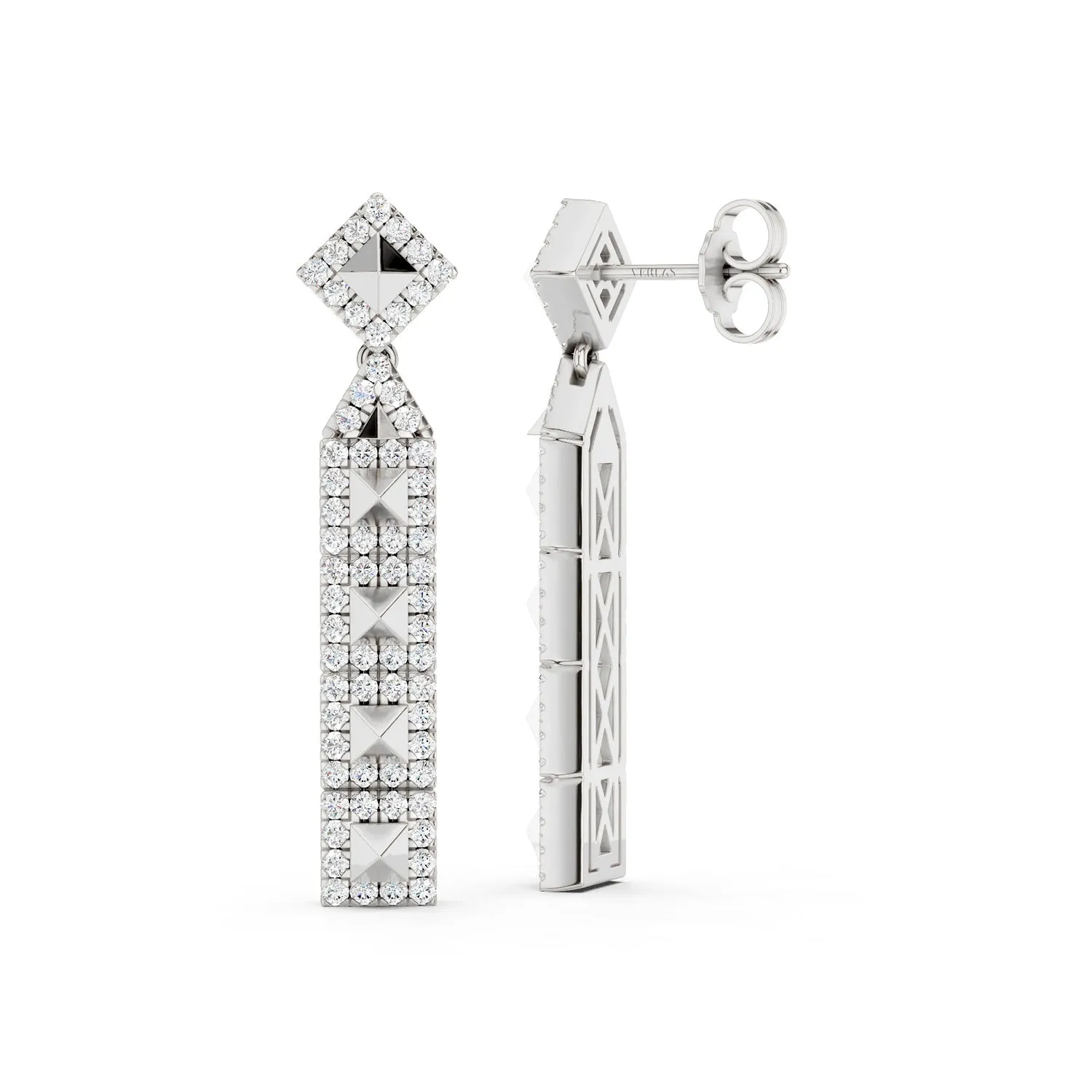 Cascading Pyramid Geometric Drop Earrings
