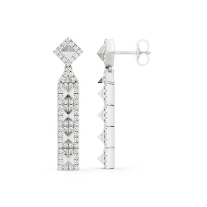 Cascading Pyramid Geometric Drop Earrings