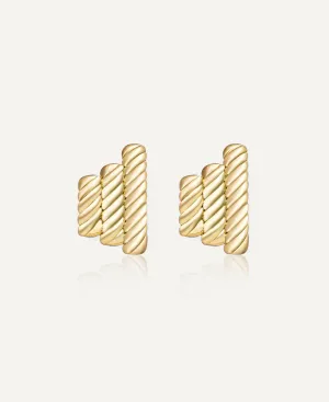 Catherine Rope Textured Gold Clip Earrings