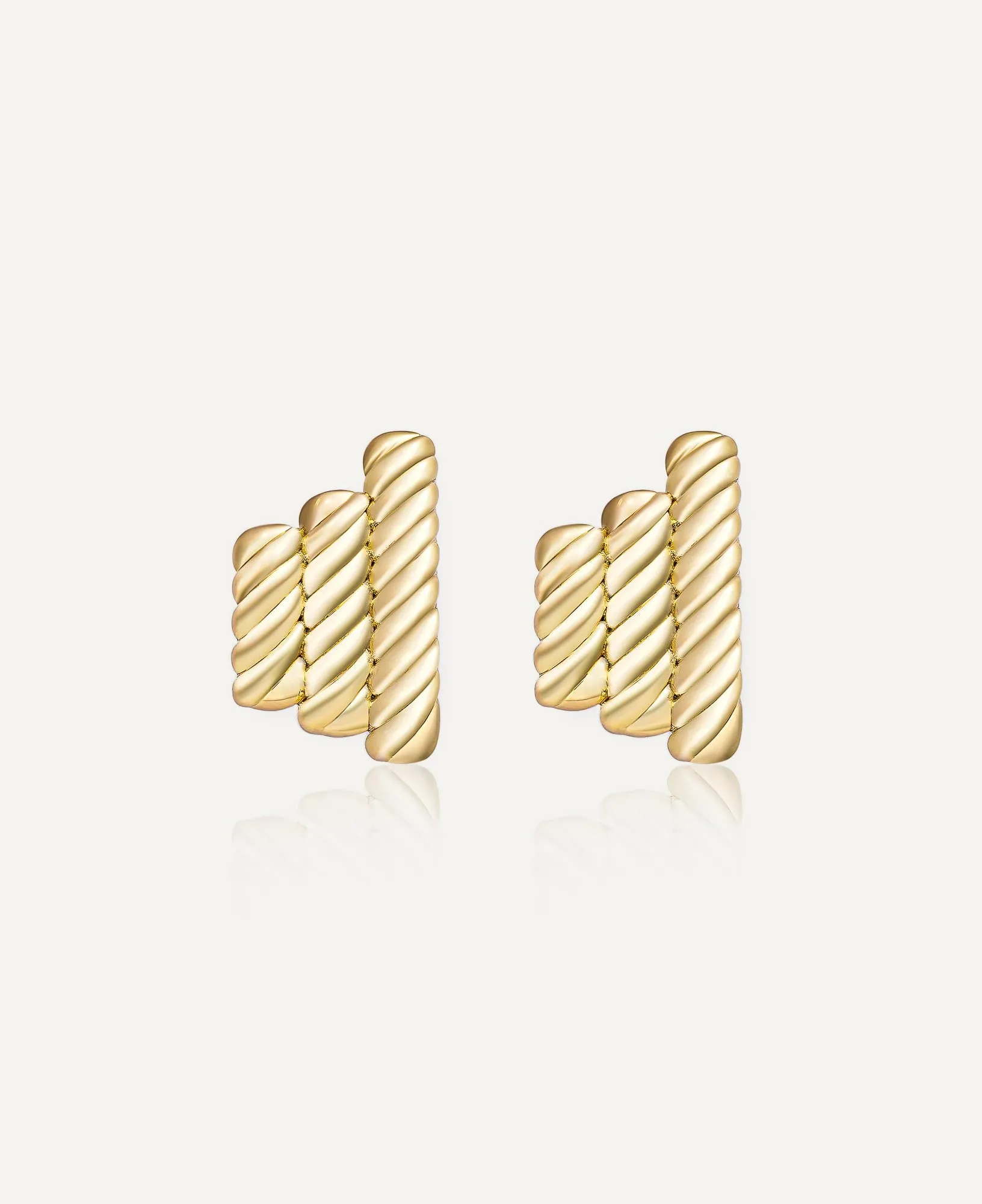 Catherine Rope Textured Gold Clip Earrings