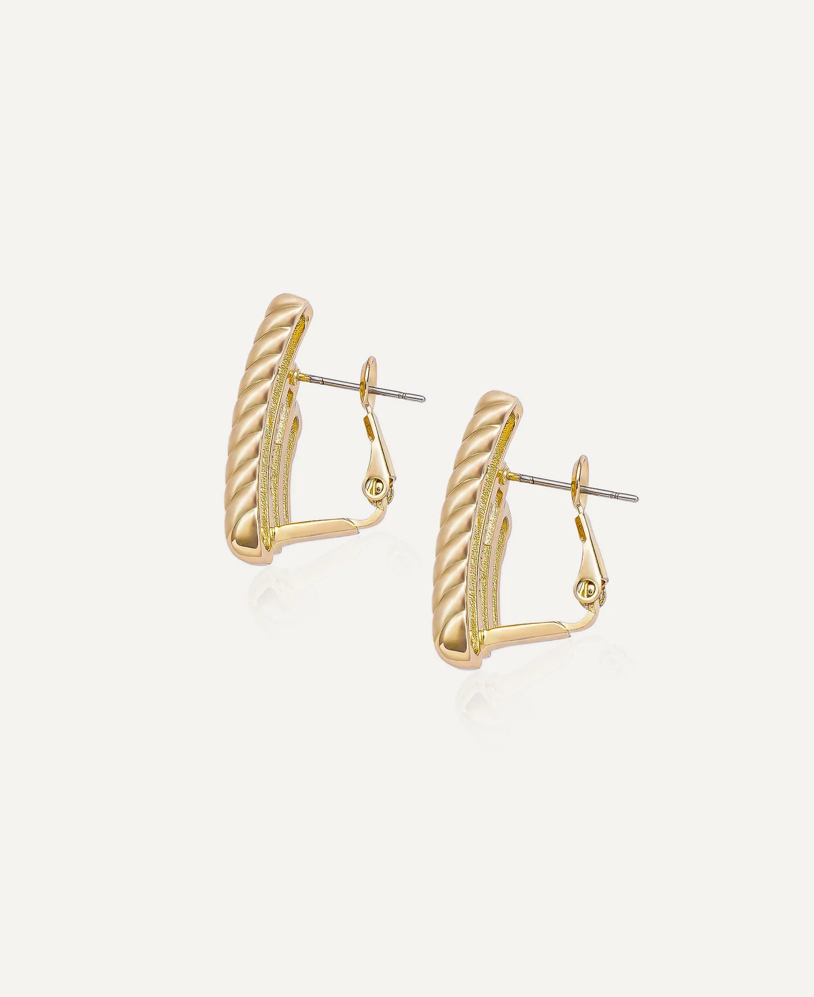 Catherine Rope Textured Gold Clip Earrings