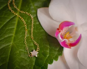 celeste tiny star necklace, two-tone