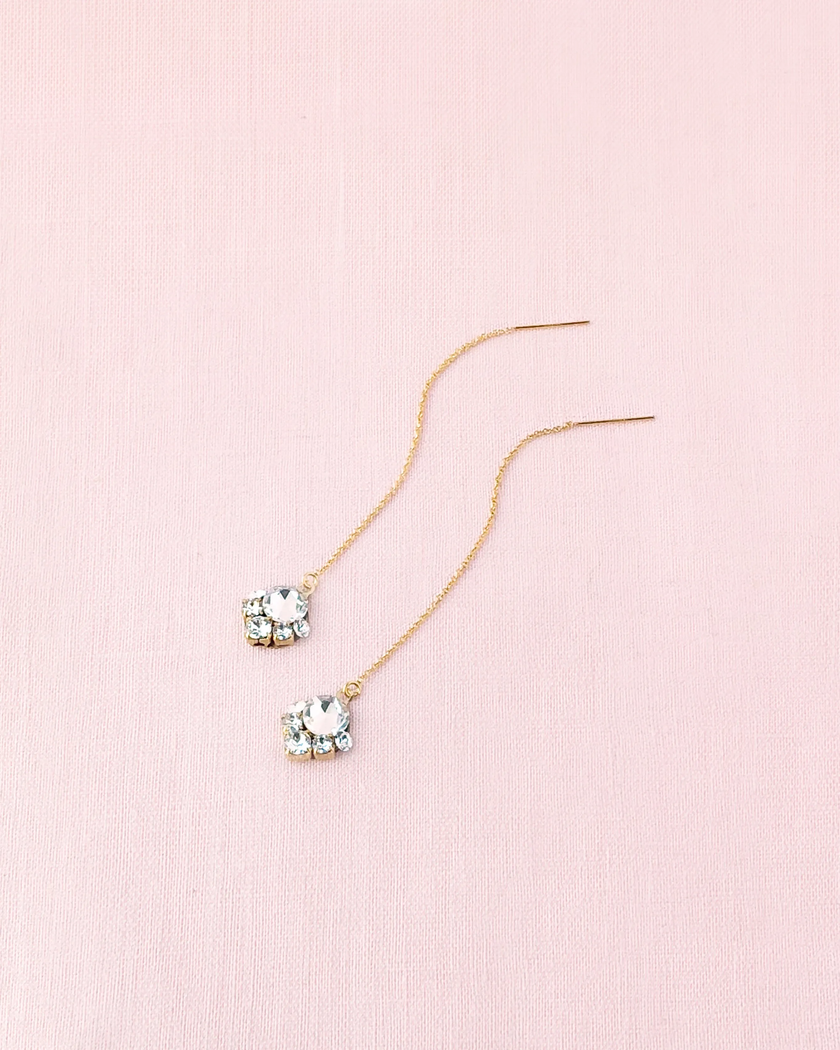 Celestial Crystal Threader Earrings