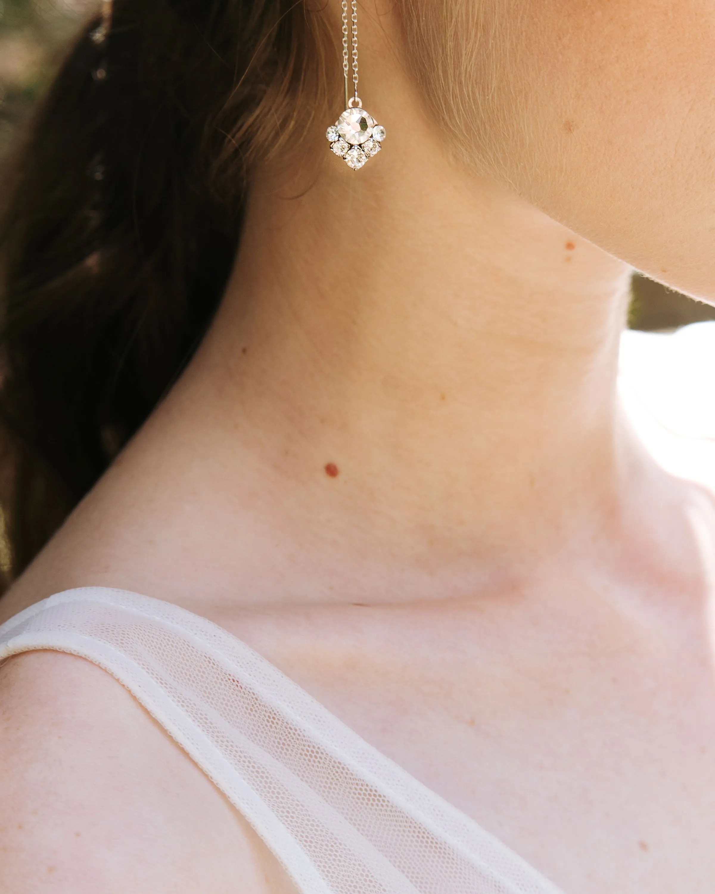 Celestial Crystal Threader Earrings