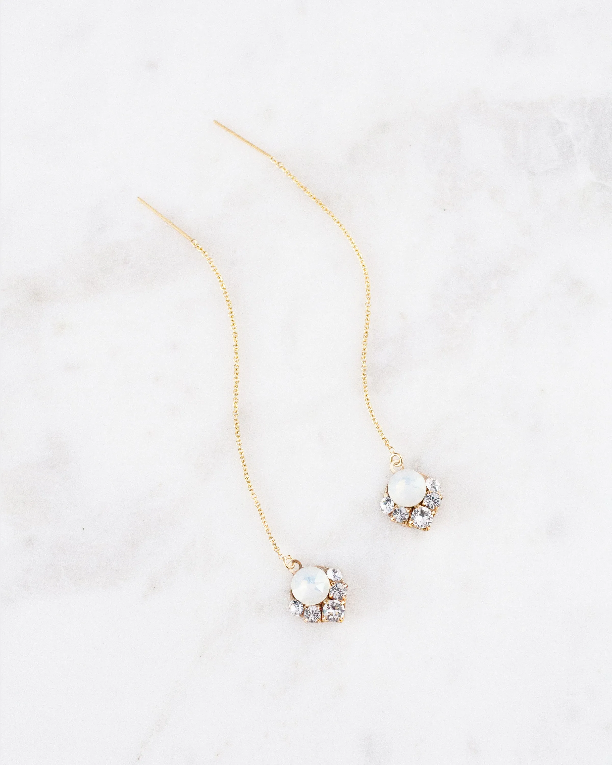 Celestial Crystal Threader Earrings