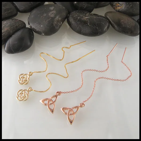 Celtic Threader Earrings in Gold