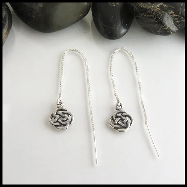 Celtic Threader Earrings in Silver