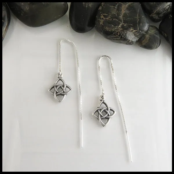 Celtic Threader Earrings in Silver