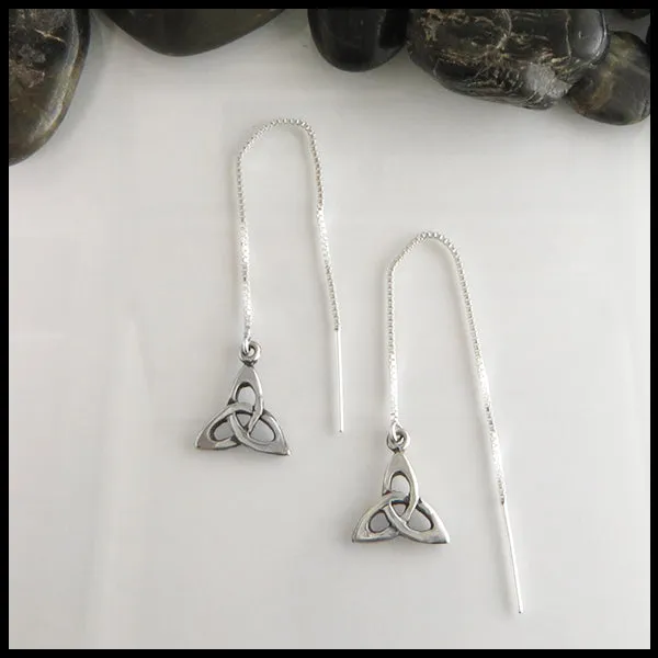 Celtic Threader Earrings in Silver