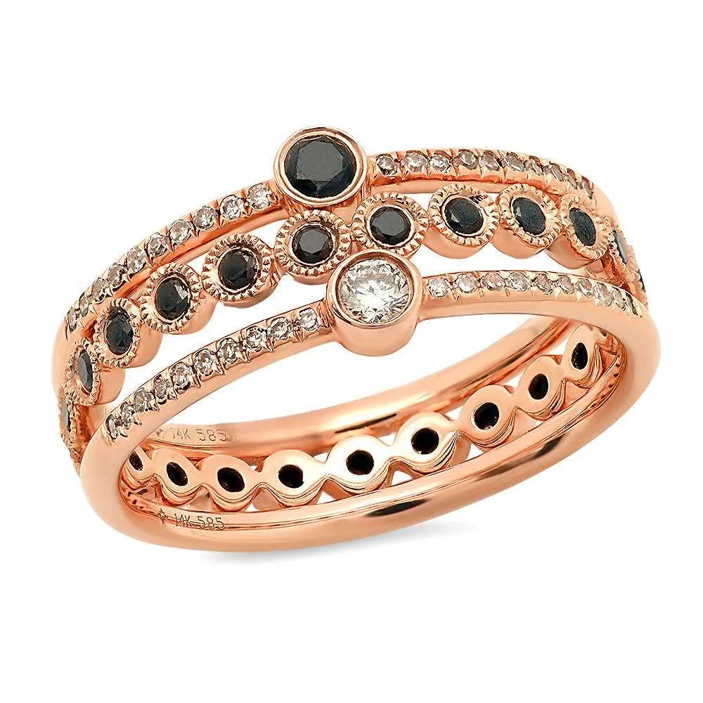 Center Black Diamond Bezel Ring
