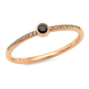 Center Black Diamond Bezel Ring