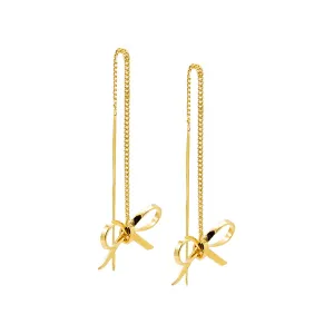 Chain Bow Tie Front Back Threader Earring