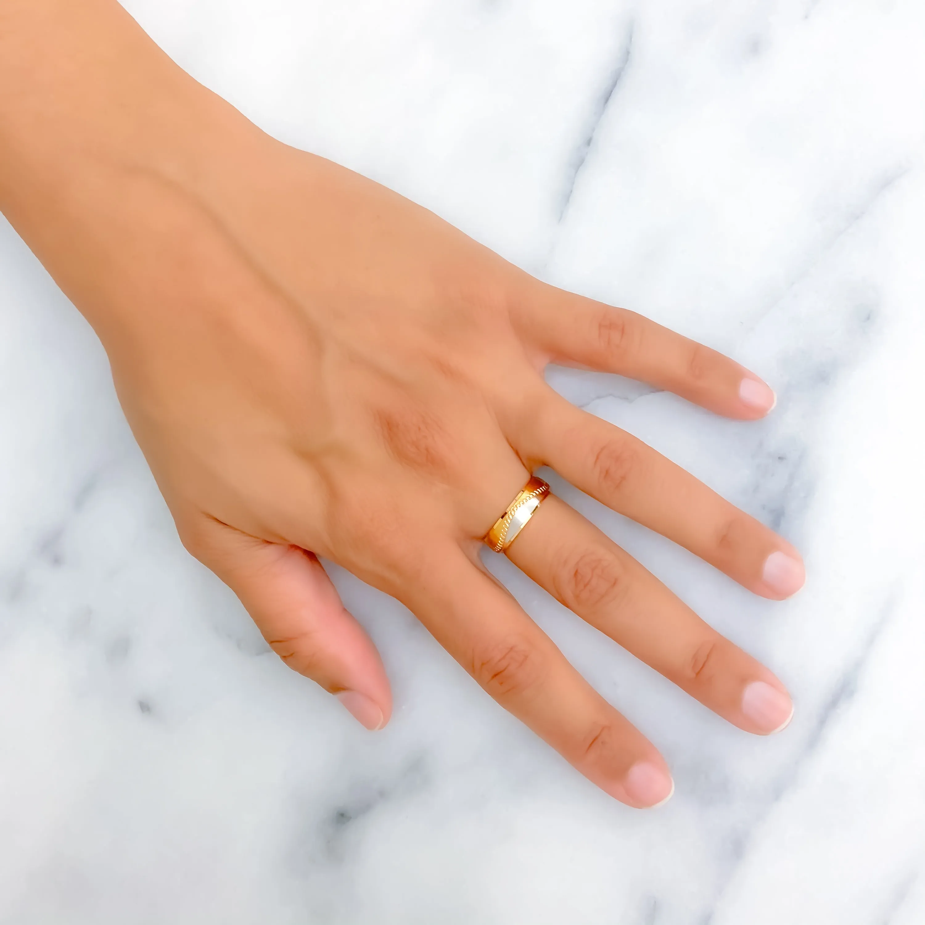 Charming Two - Tone 21k Gold Band