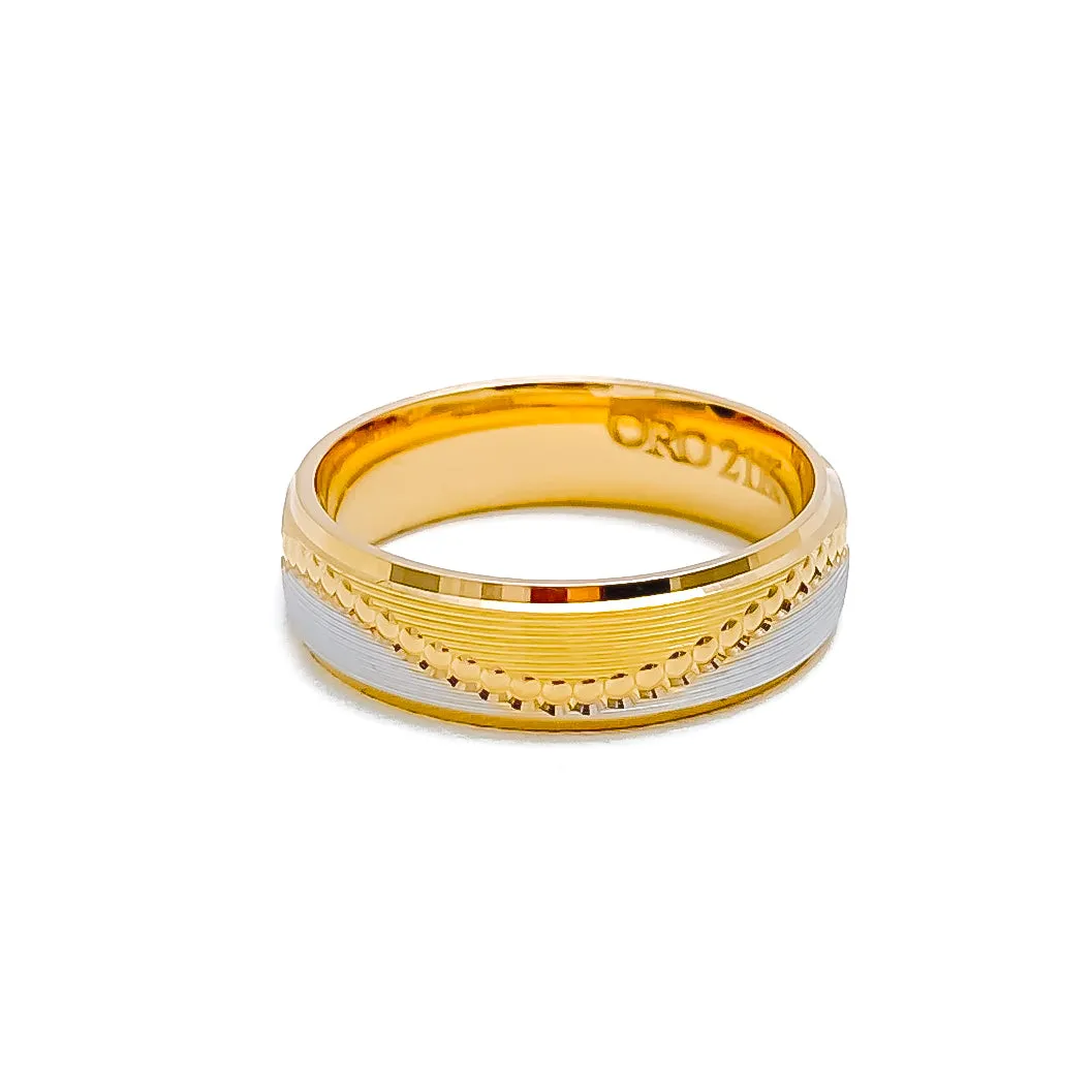 Charming Two - Tone 21k Gold Band