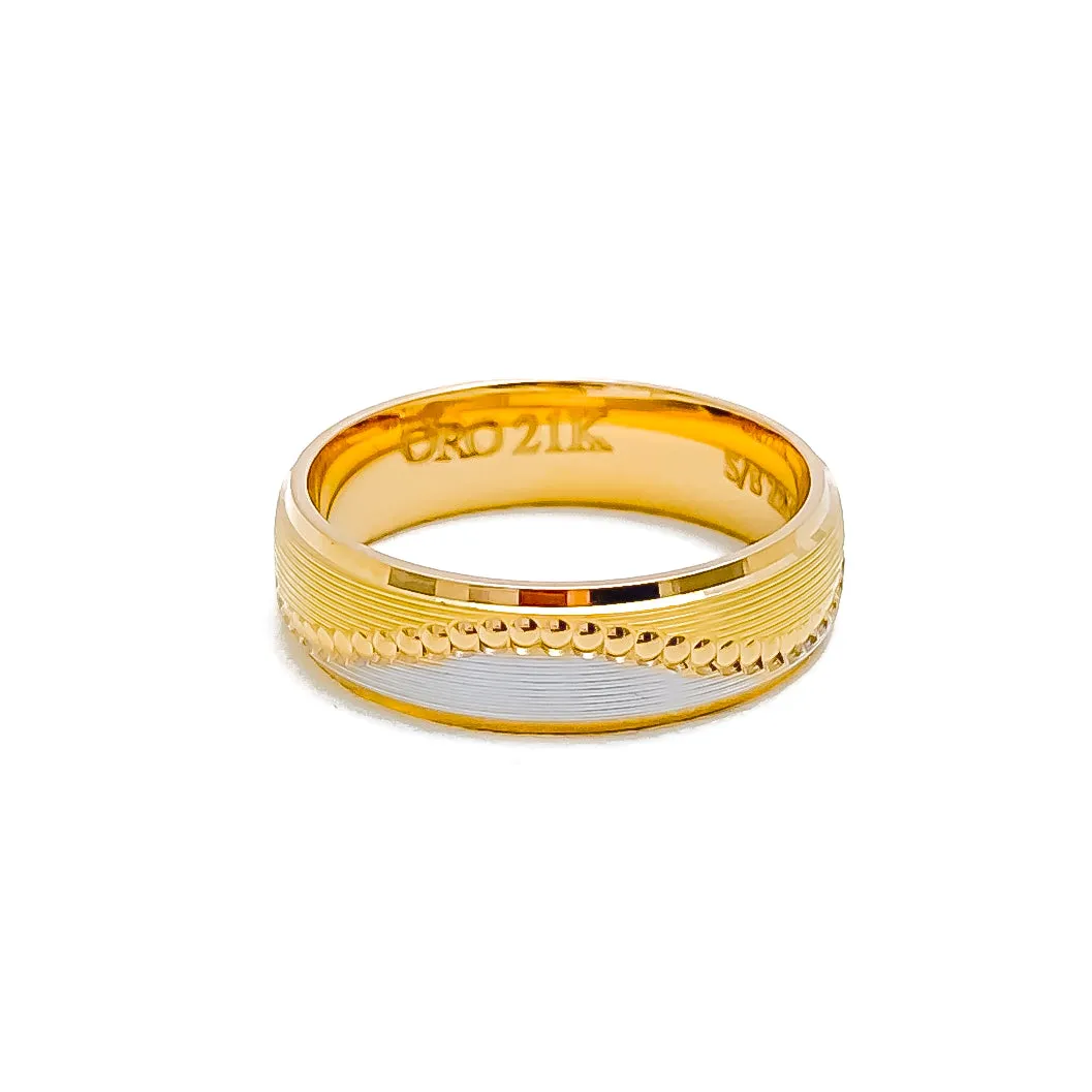 Charming Two - Tone 21k Gold Band