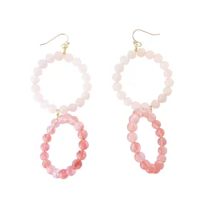 Cherry quartz circle earrings