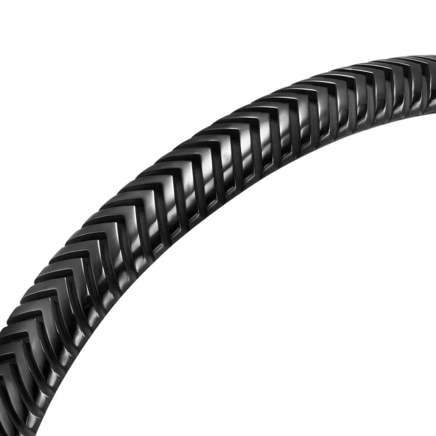 Chevron Cuff in Black Titanium, 8mm, Size Medium