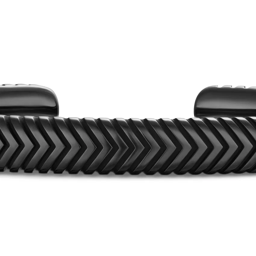 Chevron Cuff in Black Titanium, 8mm, Size Medium