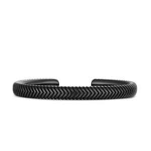 Chevron Cuff in Black Titanium, 8mm, Size Medium