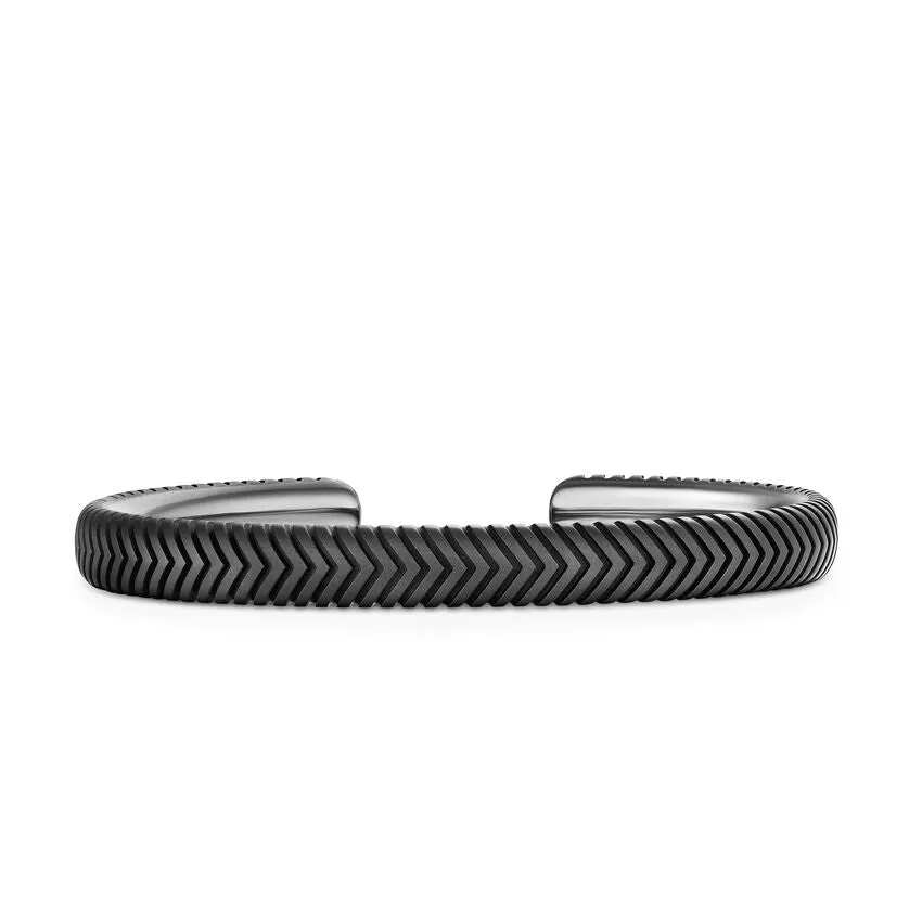 Chevron Cuff in Titanium, 8mm, Size Medium