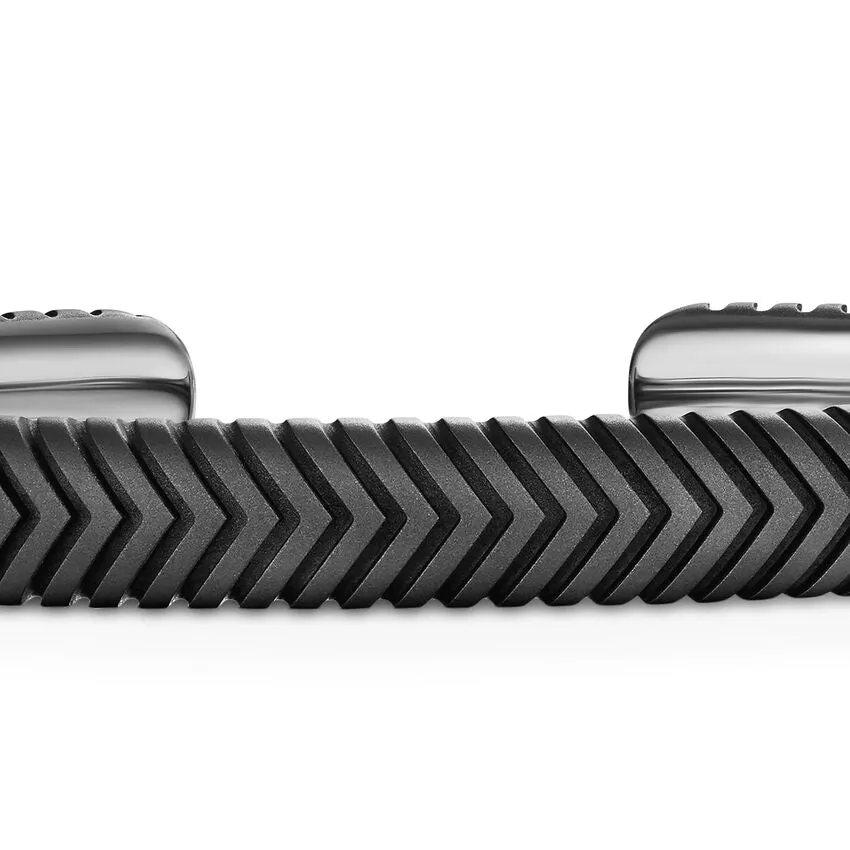 Chevron Cuff in Titanium, 8mm, Size Medium