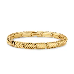 Chevron Link Bracelet in 18K Yellow Gold, 7.6mm, Size Medium