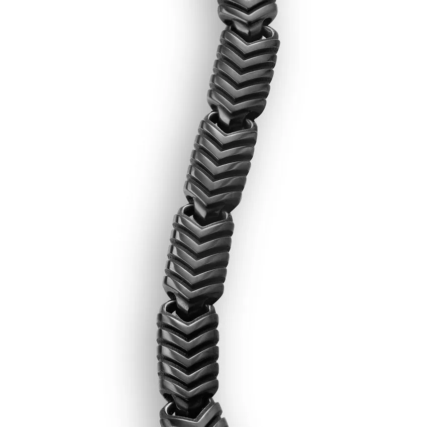Chevron Link Bracelet in Black Titanium, 7.6mm, Size Medium