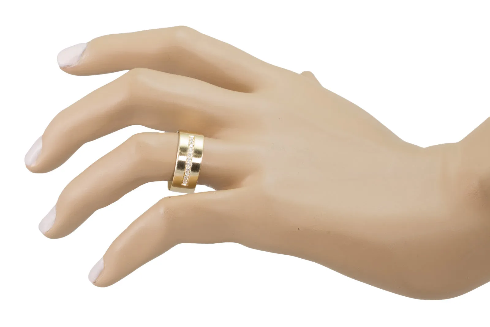 Cigar Band with Diamonds Ring