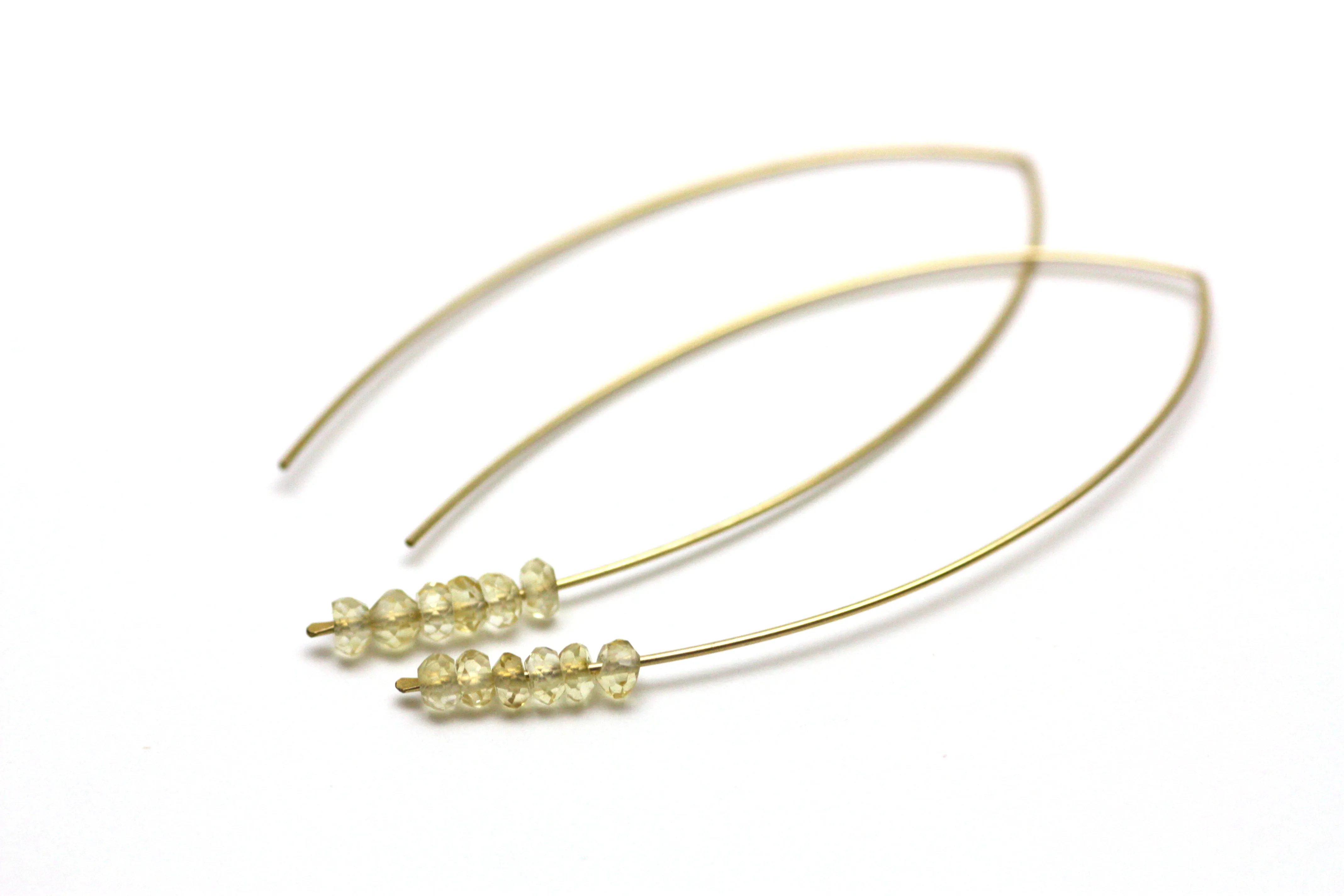 Citrine Marquise Earrings in Gold