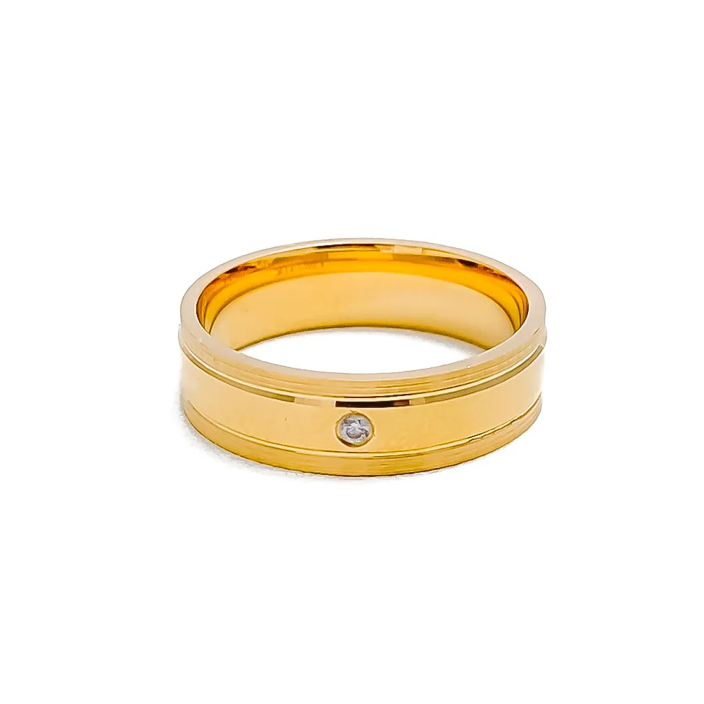 Classic Alluring 21k Gold CZ Band