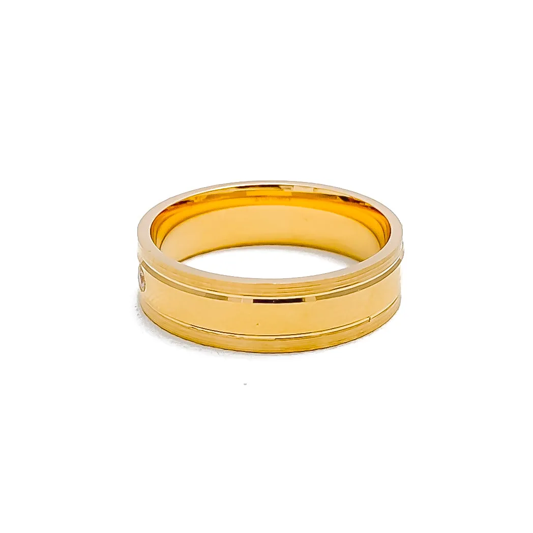 Classic Alluring 21k Gold CZ Band