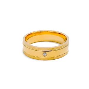 Classic Alluring 21k Gold CZ Band