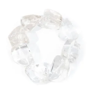 Clear Quartz Chunky Free Form Beaded Bracelet