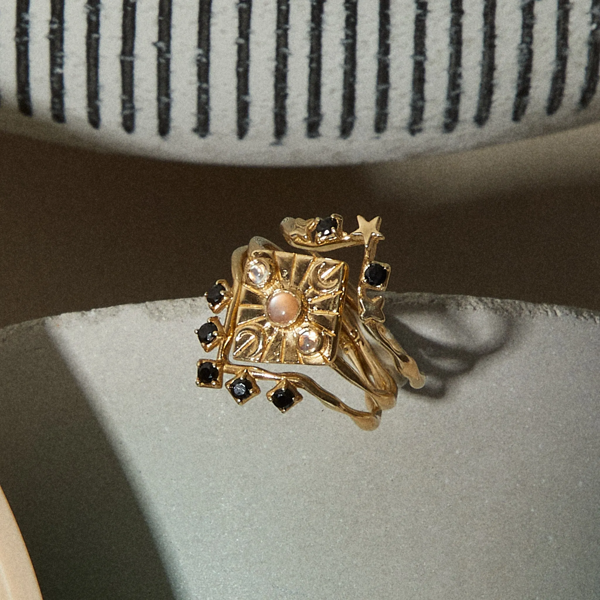 Cleo Ring in Black Spinel