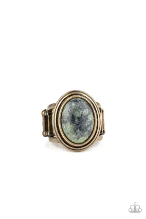 Cliff Dweller Demure Green Paparazzi Ring