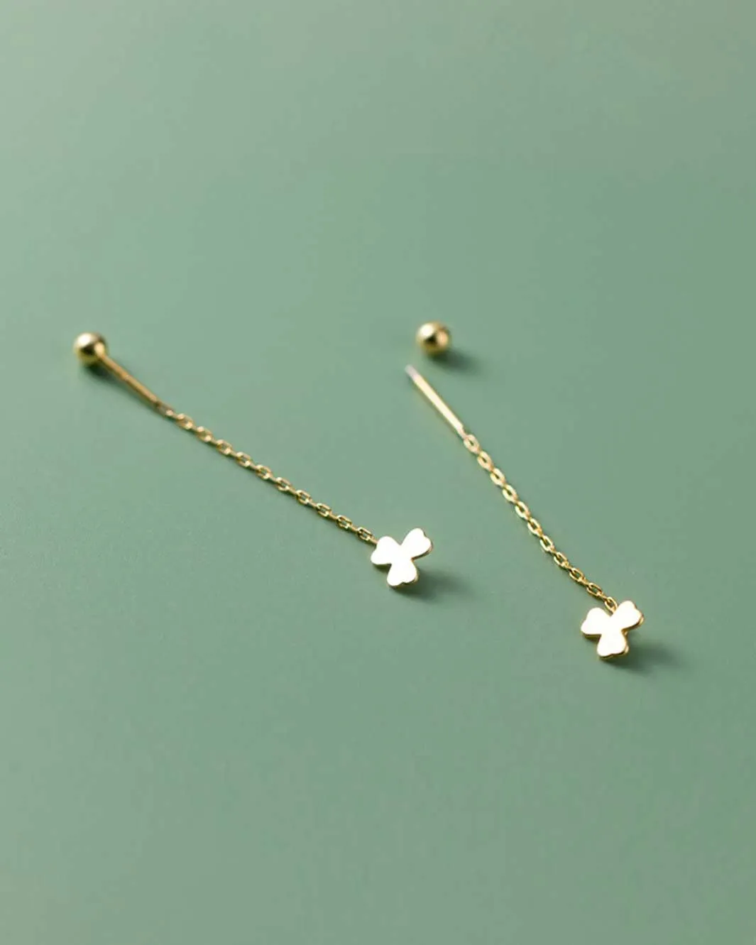 Clover Charm Threader Earrings