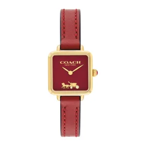 Coach Cass Red Leather Strap Red Dial Quartz Watch for Ladies - 14504226