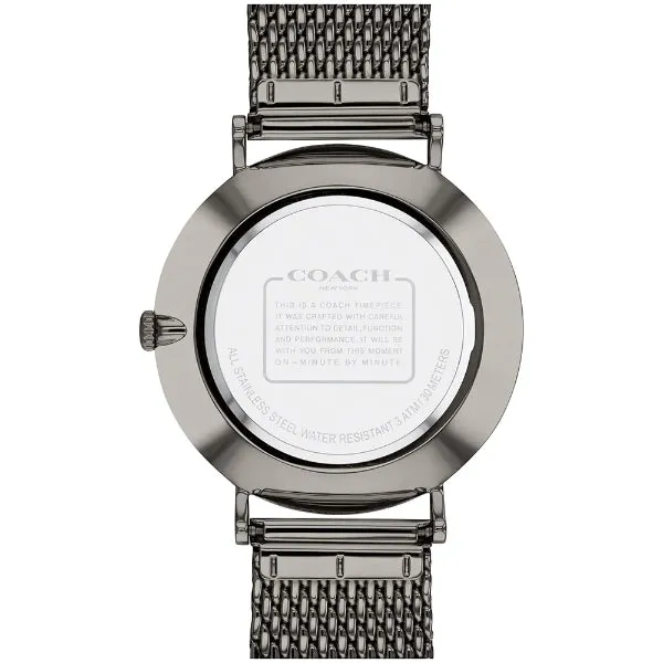 Coach Charles Grey Mesh Bracelet Black Dial Quartz Watch for Gents - 14602145