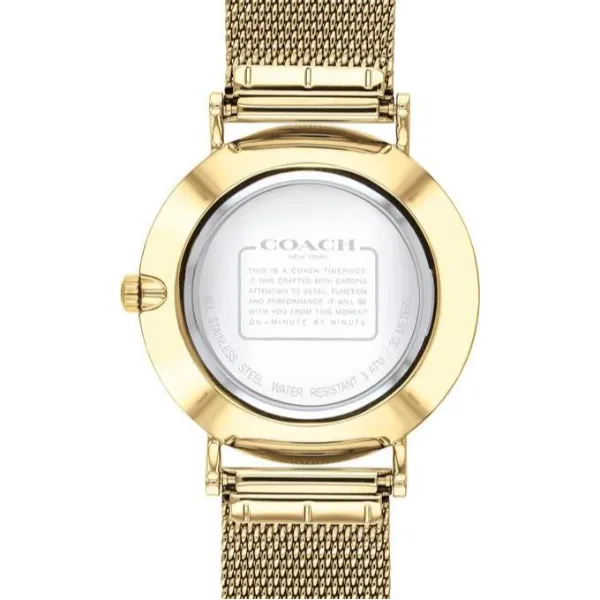 Coach Perry Gold Mesh Bracelet Silver Dial Quartz Watch for Ladies - 14503125