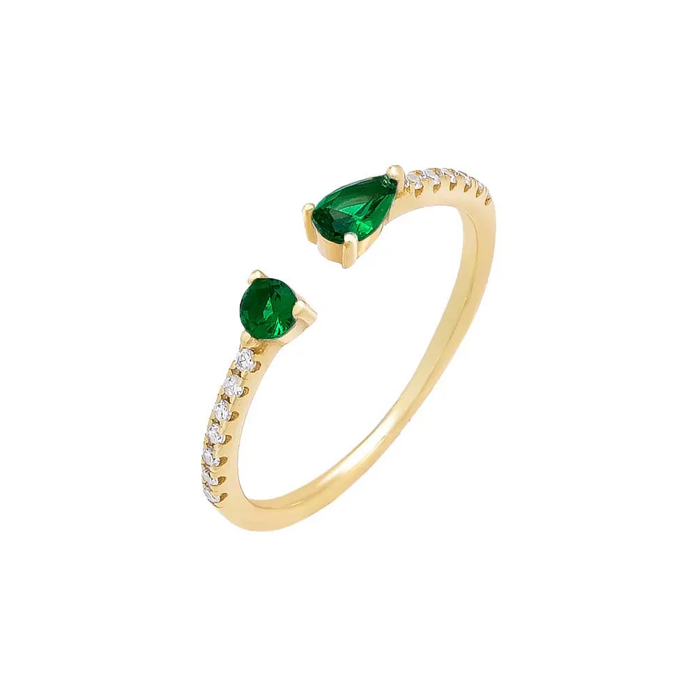 Colored Double Stone Open Ring