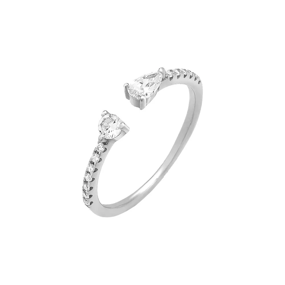 Colored Double Stone Open Ring