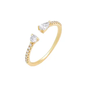 Colored Double Stone Open Ring
