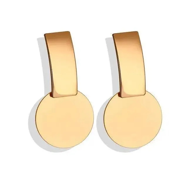 Copy of New Dazzling Small Disk Colourful Earrings For Women And Girls Acrylic Geometric Red Dangle Fashionable Unique Design Jewelry