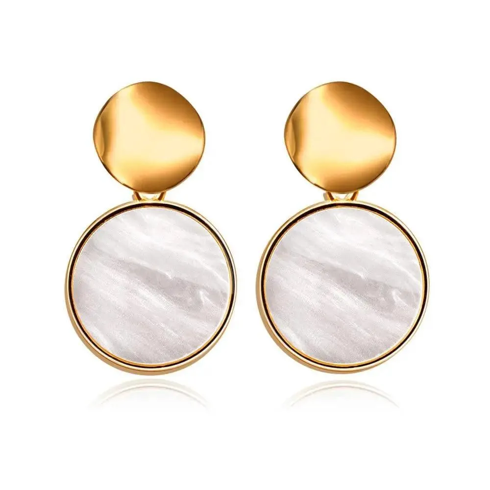 Copy of New Dazzling Small Disk Colourful Earrings For Women And Girls Acrylic Geometric Red Dangle Fashionable Unique Design Jewelry