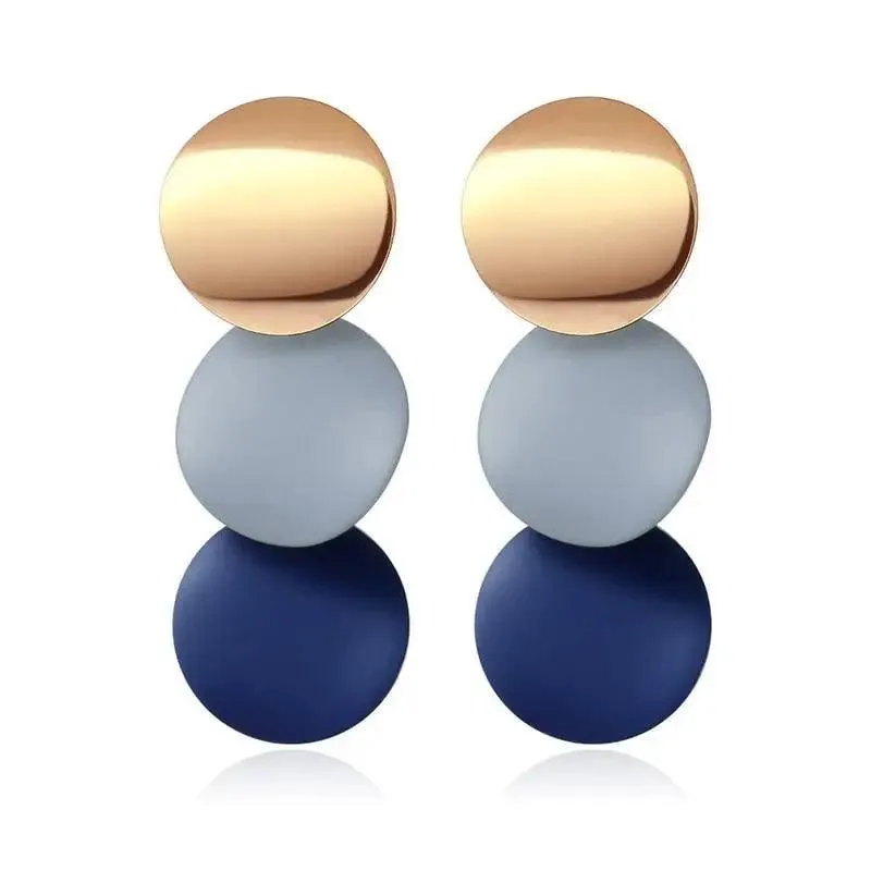 Copy of New Dazzling Small Disk Colourful Earrings For Women And Girls Acrylic Geometric Red Dangle Fashionable Unique Design Jewelry
