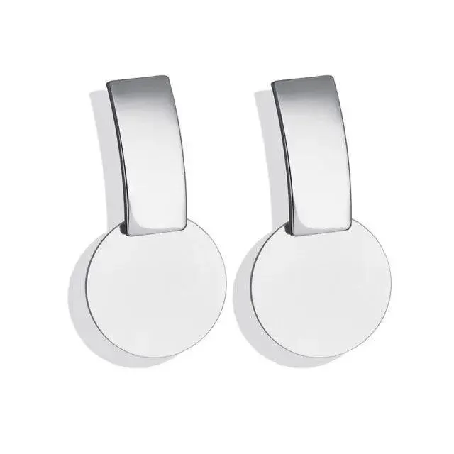 Copy of New Dazzling Small Disk Colourful Earrings For Women And Girls Acrylic Geometric Red Dangle Fashionable Unique Design Jewelry
