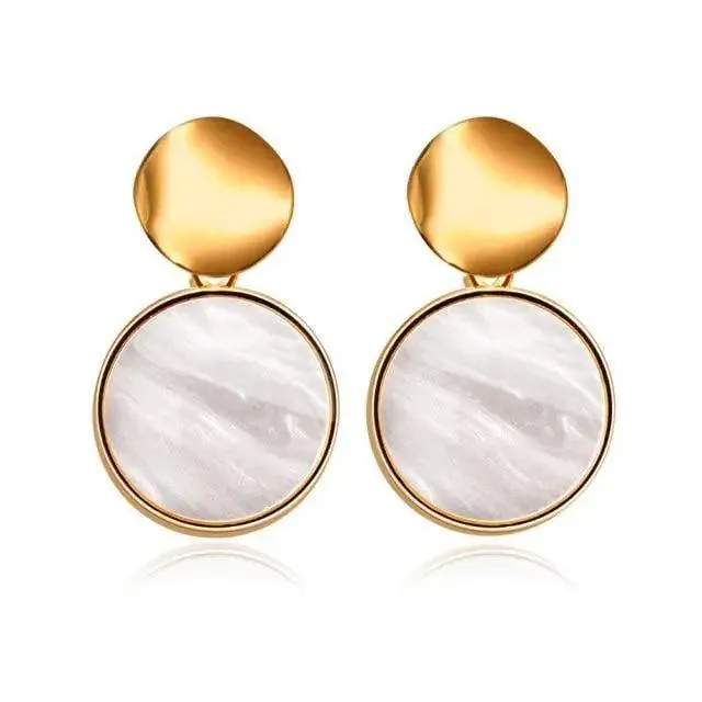 Copy of New Dazzling Small Disk Colourful Earrings For Women And Girls Acrylic Geometric Red Dangle Fashionable Unique Design Jewelry