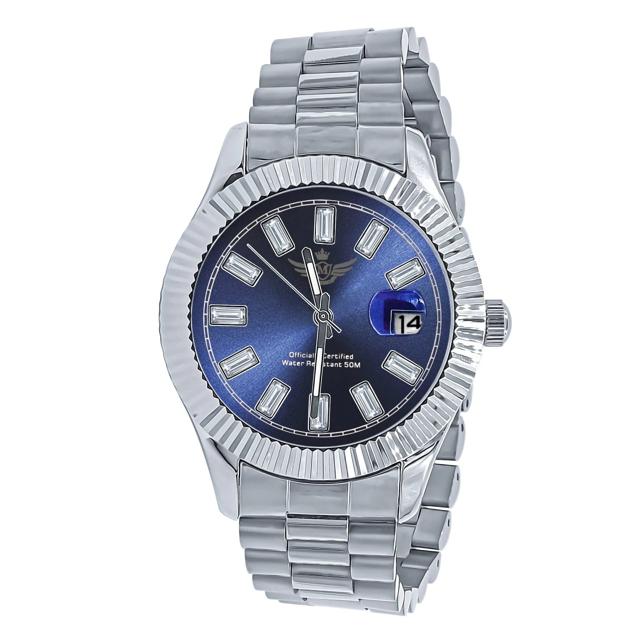 COSMIC STEEL AUTOMATIC CZ WATCH | 5628656